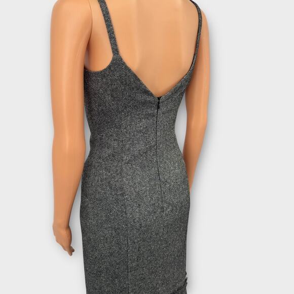 Vintage D&G Dolce & Gabbana Tweed Wool Blend Sheath Y2K Dress US 4 IT 40 Gray - Picture 10 of 16